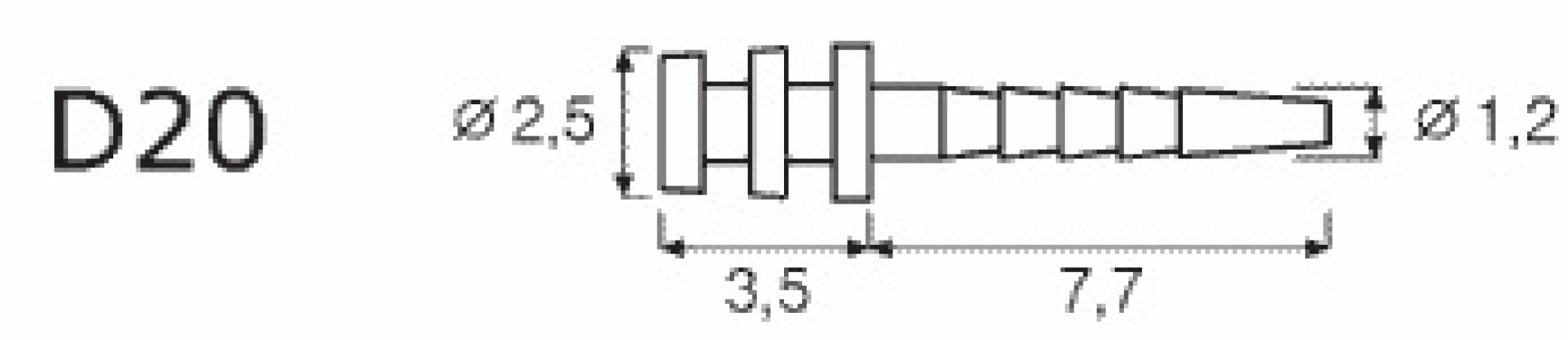 Титановые штифты IKT-D20-V (24шт.)